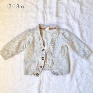 (🎨$3 PLAY) H&M 12-18 Months Baby Toddler Grey Cardigan Fall Spring Preppy